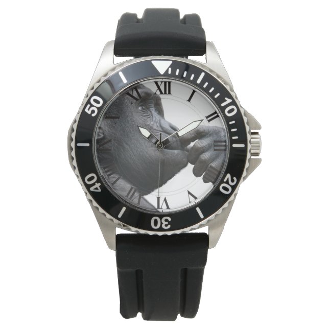 Gorilla Thinking with hand in mouth Watch (Front)