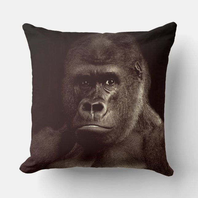 Gorilla Throw Pillow (Front)