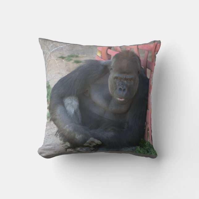 gorilla throw pillow (Front)