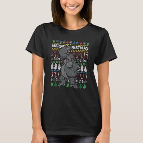 Gorilla Ugly Christmas Sweater Wildlife Series