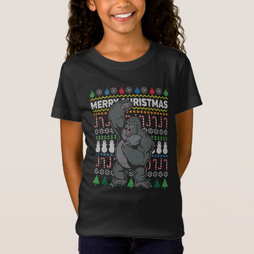 Gorilla Ugly Christmas Sweater Wildlife Series