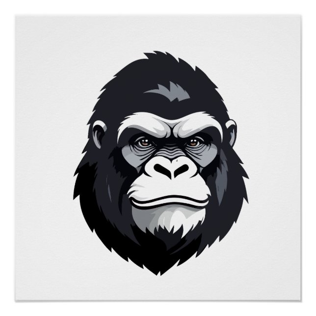 Gorilla Vector Art Animal Modern Urban Graphic  Poster (Front)