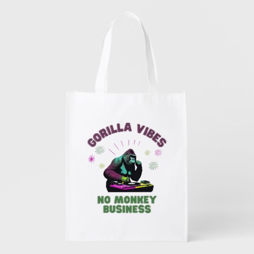 Gorilla Vibes no Monkey Business Grocery Bag