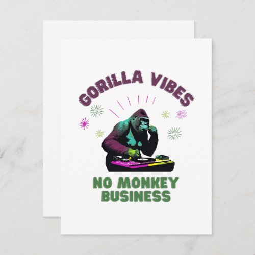 Gorilla Vibes no Monkey Business Note Card