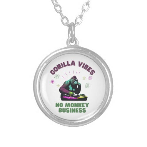 Gorilla Vibes no Monkey Business Silver Plated Necklace
