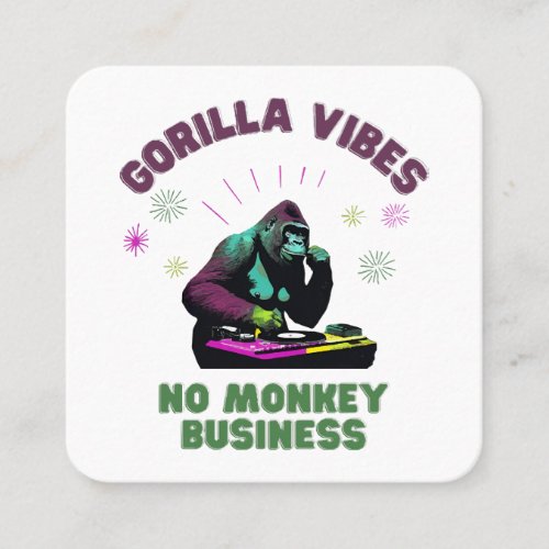 Gorilla Vibes no Monkey Business Square Business Card
