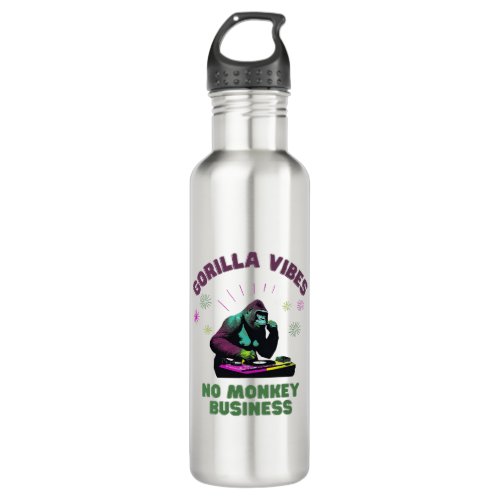 Gorilla Vibes no Monkey Business Stainless Steel Water Bottle