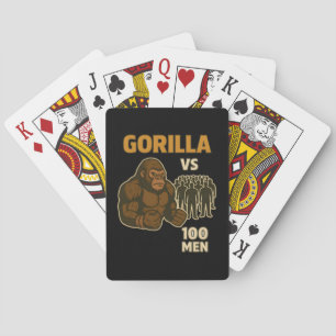 Gorilla vs 100 men epic battle poker cards