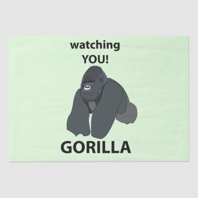 Gorilla Watching You Funny Gorilla Tissue Paper (Front)