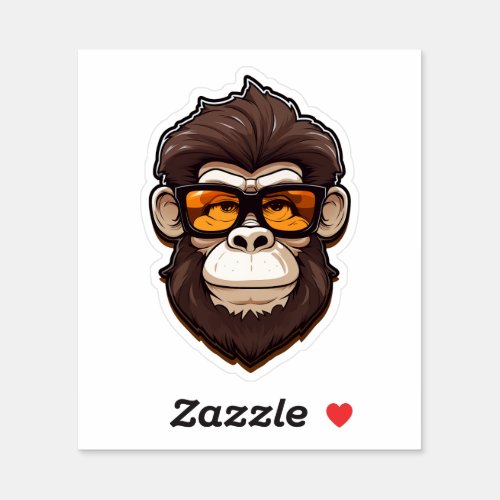 Gorilla wearing sunglasses clip art  sticker