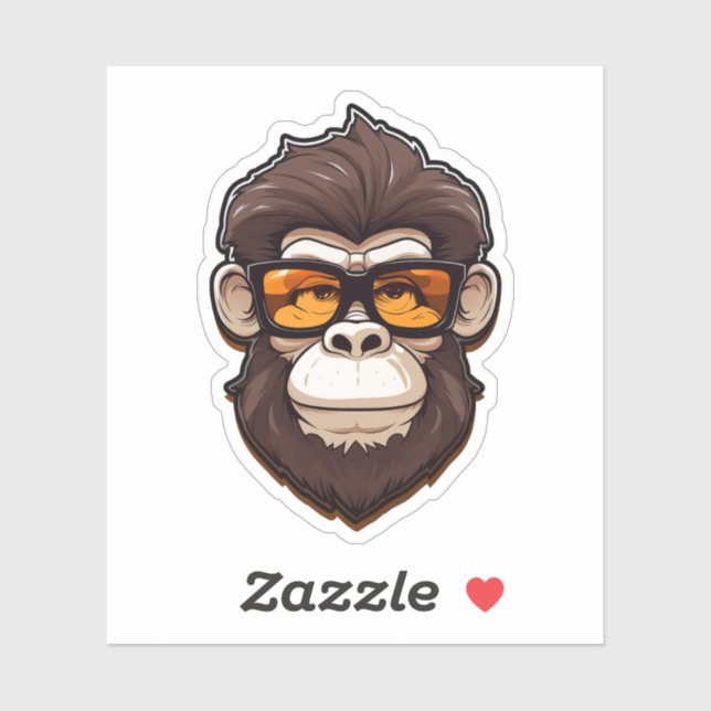 Gorilla wearing sunglasses clip art  sticker (Sheet)