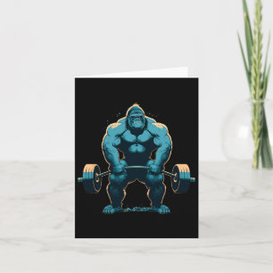 Gorilla Weightlifting Gym Fitness Deadlift Workout Card