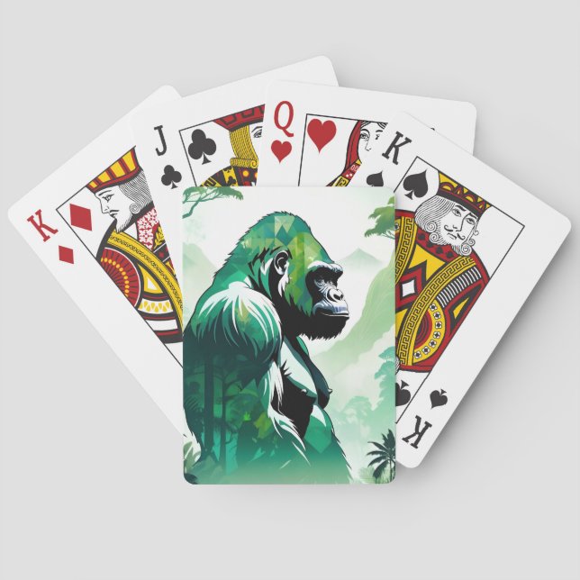 Gorilla Wildlife Animal Nature Environment Jungle Poker Cards (Back)