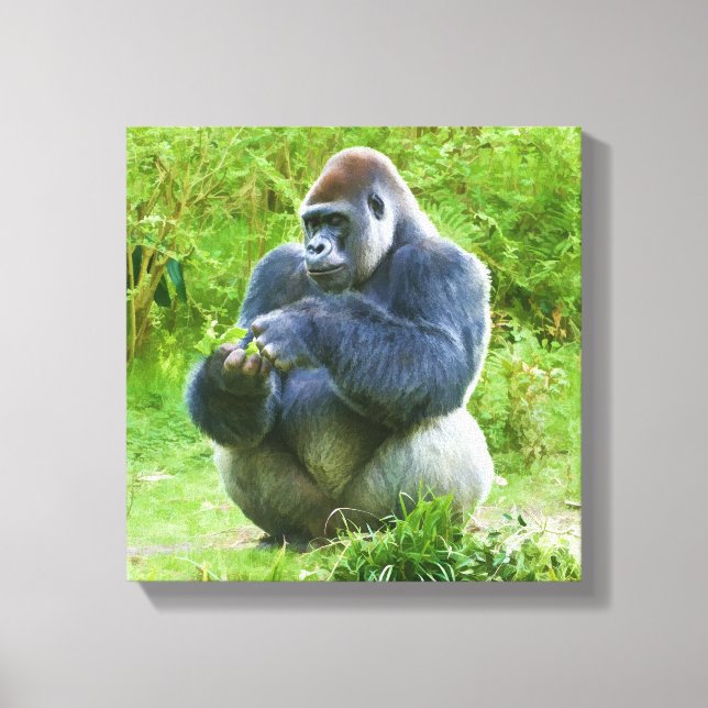 Gorilla Wrapped Canvas Print (Front)