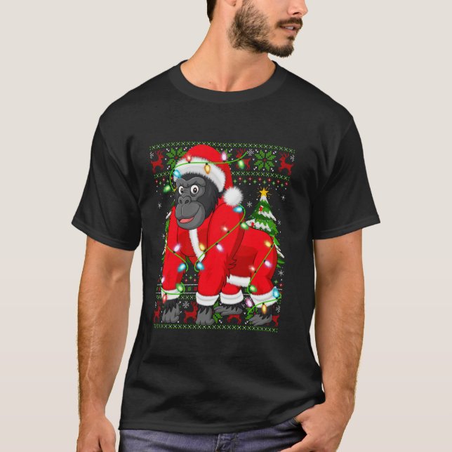 Gorilla Xmas Sweater Style Ugly Santa Gorilla Chri (Front)
