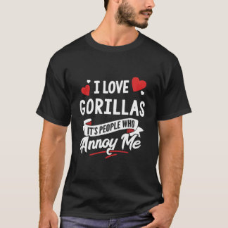 Gorillas Design Gift - I Love Gorillas! T-Shirt