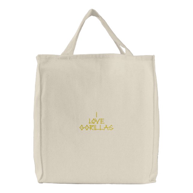 GORILLAS EMBROIDERED TOTE BAG (Front)