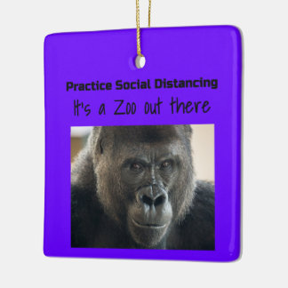 Gorillas in the Midst Corona Riot by Funnycomb Ceramic Ornament