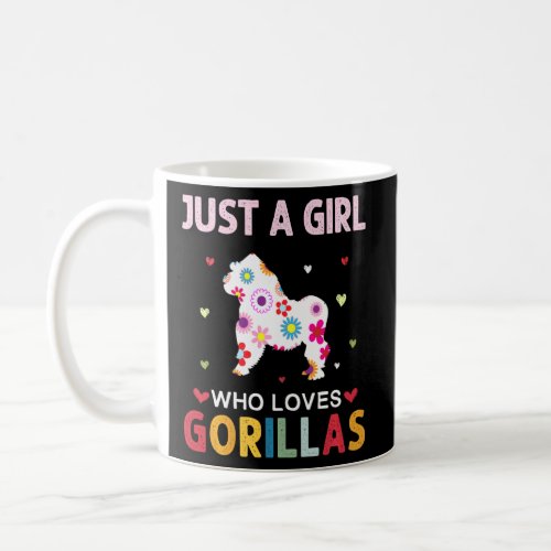 Gorillas  Just A Girl Who Loves Gorillas Daisy Flo Coffee Mug