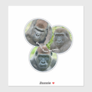 Gorillas Make Me Smile Sticker