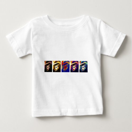 Gorillas Pop Art Baby T_Shirt