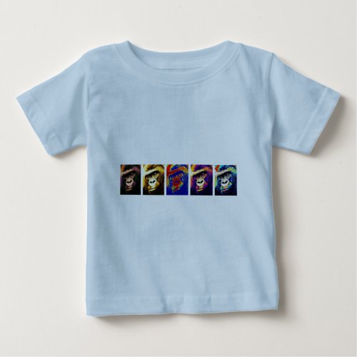 Gorillas Pop Art Baby T_Shirt