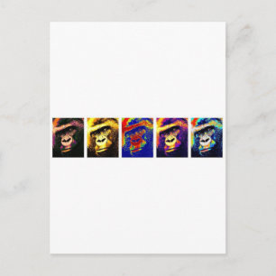 Gorillas Pop Art Postcard