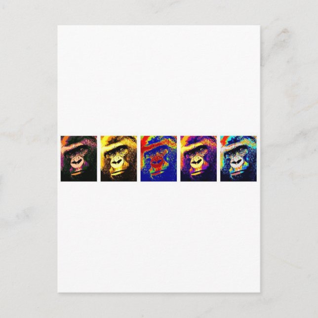 Gorillas Pop Art Postcard (Front)