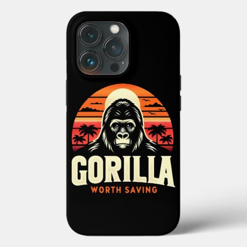Gorillas Worth Saving World Wildlife Day Vintage iPhone 13 Pro Case