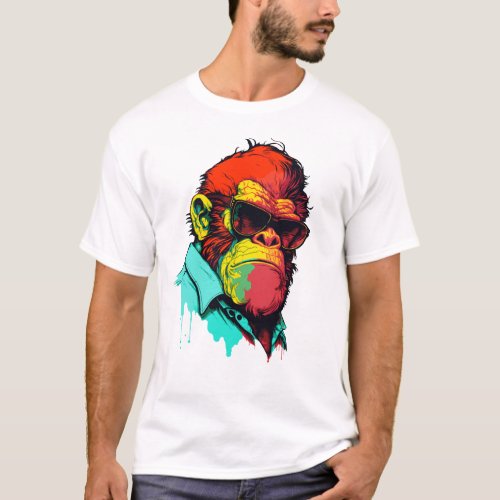 Gorille hipster couleur T_Shirt