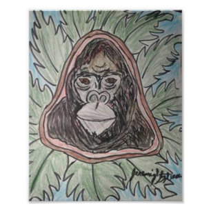 Gorillla Color Pencil Photo Print