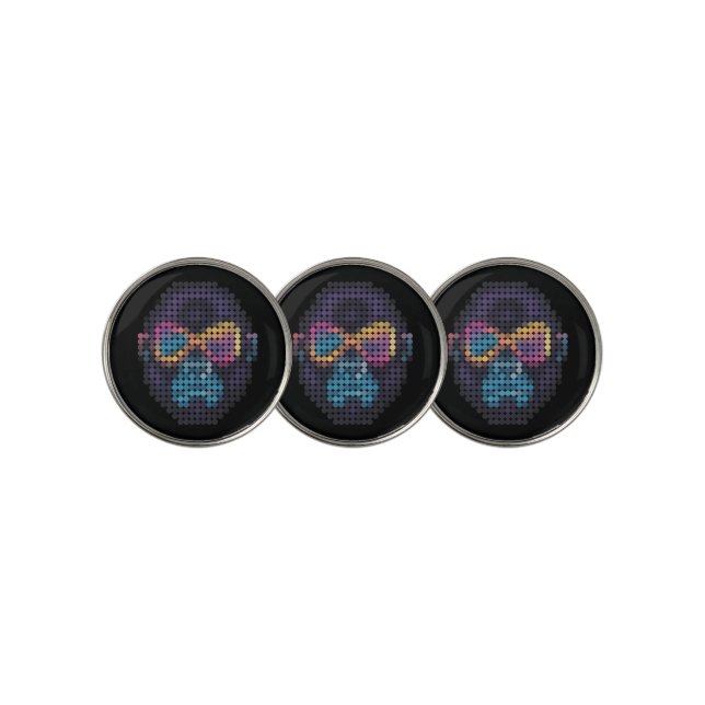 GORILLUMINATE D401 black Golf Ball Marker (3 Up)