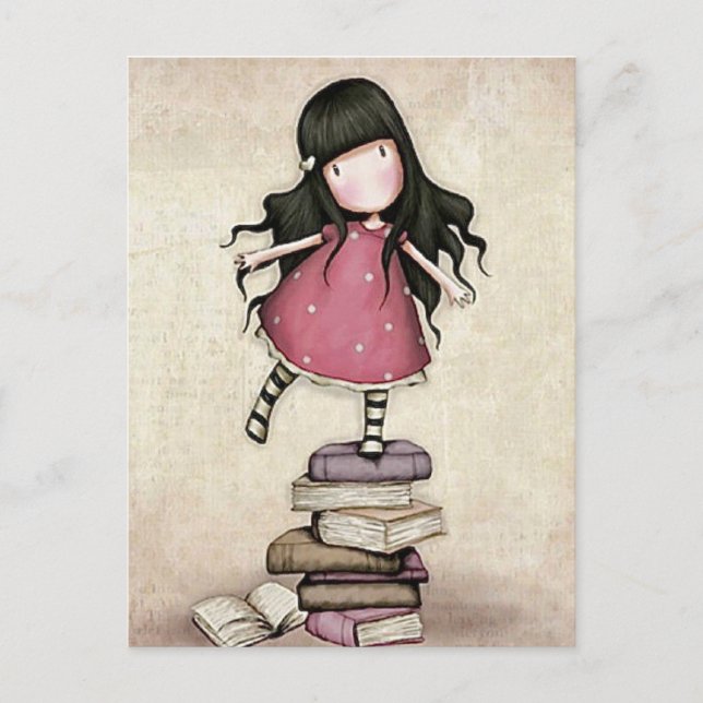 Gorjuss Girl Back To School Postcard  (Front)