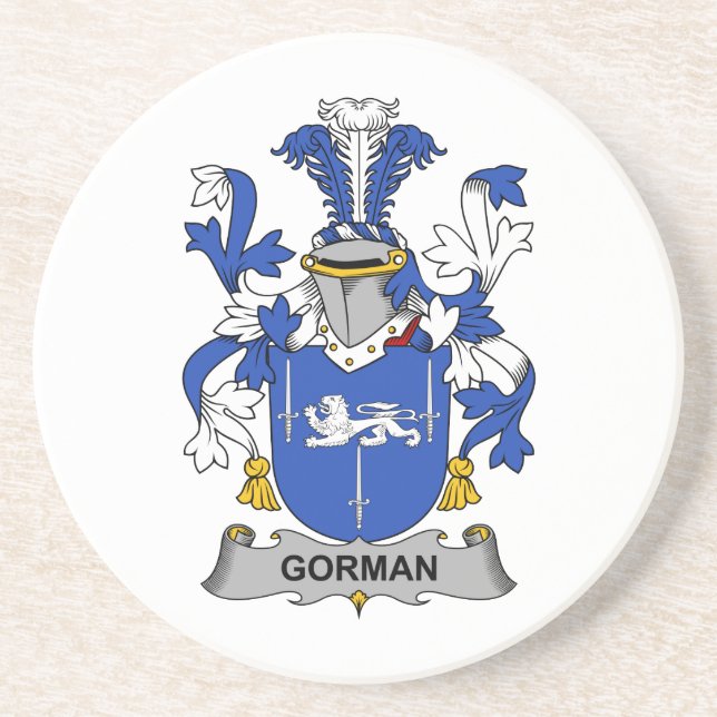 Gorman Family Crest Sandstone Coaster (Front)