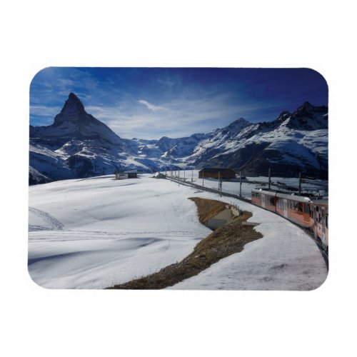 Gornergrat railway train and Matterhorn in Zermatt Magnet