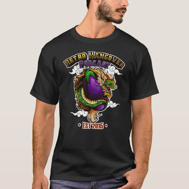 Gorp the Eggplant Dragon Men's Black Tee (Front)