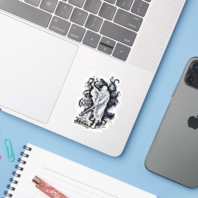Gorr the God Butcher Shadow Graphic Sticker (Laptop w/ iPhone)