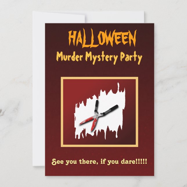 Gory Halloween Murder Mystery Party Invitation (Front)