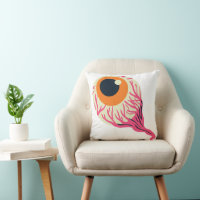 Gory Pink Orange Eyeball Veins Graphic Halloween