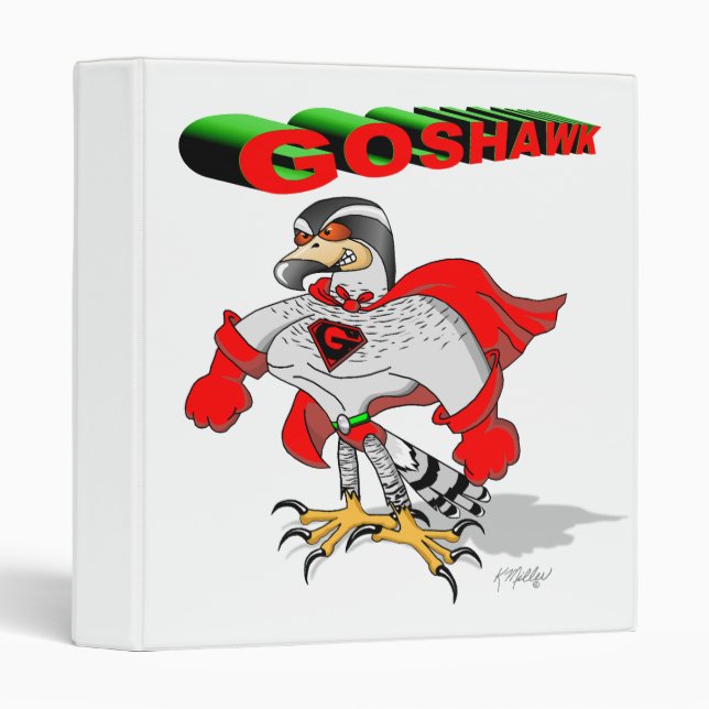 Goshawk Cartoon 3 Ring Binder (Front/Spine)
