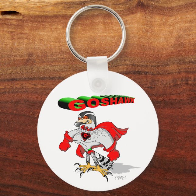Goshawk Cartoon Keychain (Front)