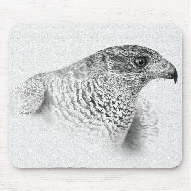 Goshawk Drawing Mouse Pad (Front)