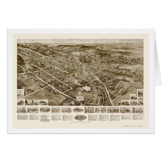Goshen, NY Panoramic Map - 1922 Cards (Front Horizontal)