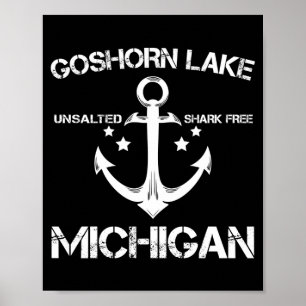 Goshorn lake michigan funny fishing camping summer poster
