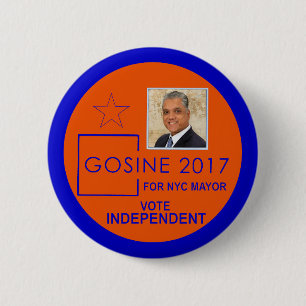 Gosine for New York Mayor 2017 Pinback Button