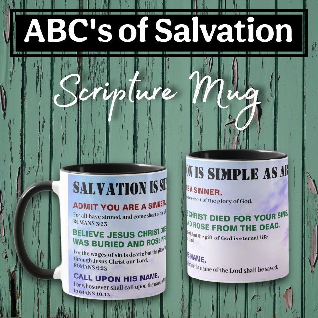 Gospel ABC'S of Salvation Christian KJV Bible Mug (Creator Uploaded)