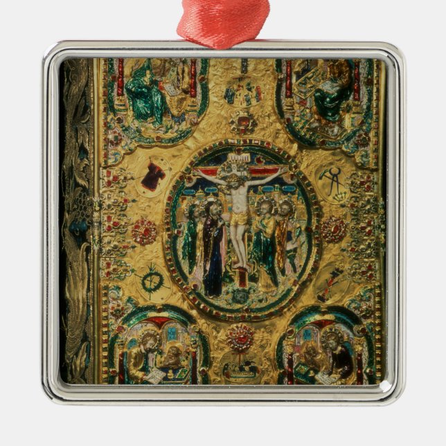 Gospel cover, gold with repousse metal ornament (Front)