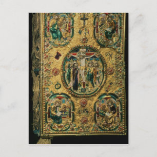 Gospel cover, gold with repousse postcard