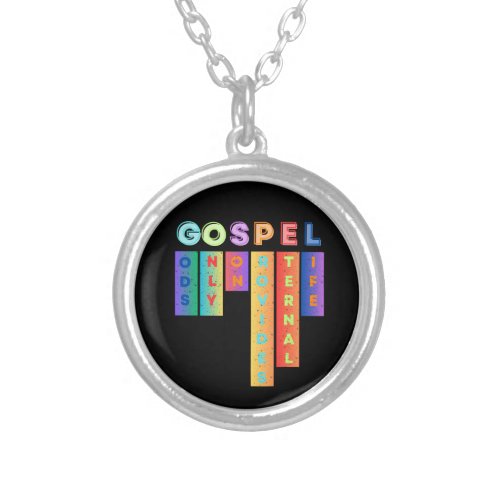 GOSPEL Gods Only Son Silver Plated Necklace