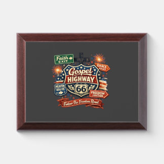 Gospel Highway 66 Christian Patriotic Design Award Plaque
